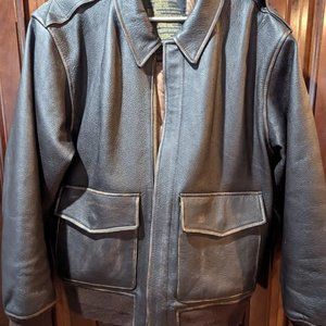 WILLIS & GEIGER Leather A2 Bomber Jacket Brown Mint sz M
